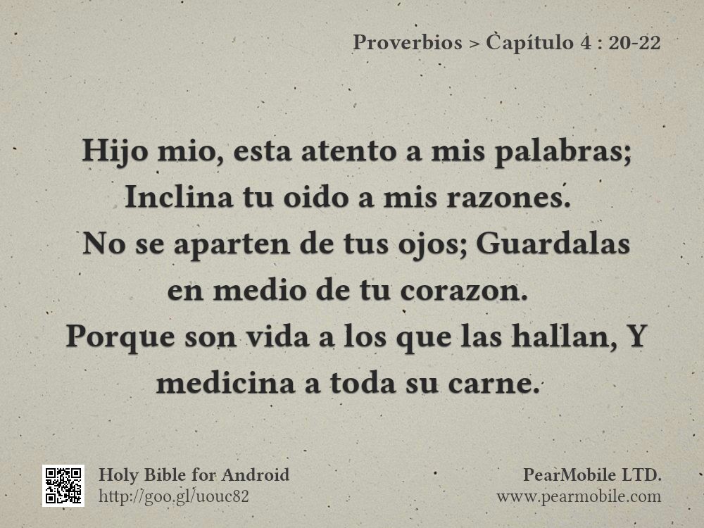 Proverbios, Capítulo 4:20-22